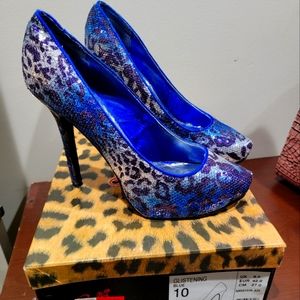 Sparkling Royal Blue Sequin Stilettos